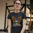 thumbnail image 3 of Tee Hunt Rolling Thunder T-Shirt Biker Born to Be Wild Bald Eagle Outlaw Women's T-Shirt Tee, Black, XX-Large, 3 of 5