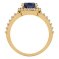 thumbnail image 4 of Clara Pucci 14K Yellow Gold 2.6ct BlueSapphire Halo Ring for Women, 4 of 7