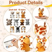 KABOER 40 Pcs Adopt A Pet Party Favor Set, Mini Stuffed Animal Toys, Cute 10 Pcs Small Plush Animals - Dog, Zebra, Leopard, Deer, 2 Style Elephants, Hippopotamus, Monkey, Tiger, Lion