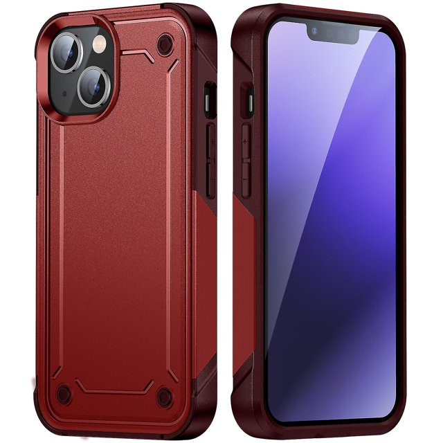 Funda para iPhone 14, doble capa de protección, a prueba de golpes, protección para pantalla y cámara.
