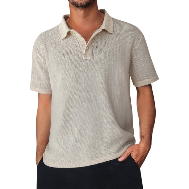 Camisa texturizada de verano para hombre - Versátil para llevar al aire libre o en casa - Lavable a máquina
