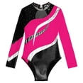 thumbnail image 6 of iiniim Marble Print Gymnastics Leotard for Girls Sparkle Dance Bodysuit Dancewear 6-16 Hot Pink 14, 6 of 7