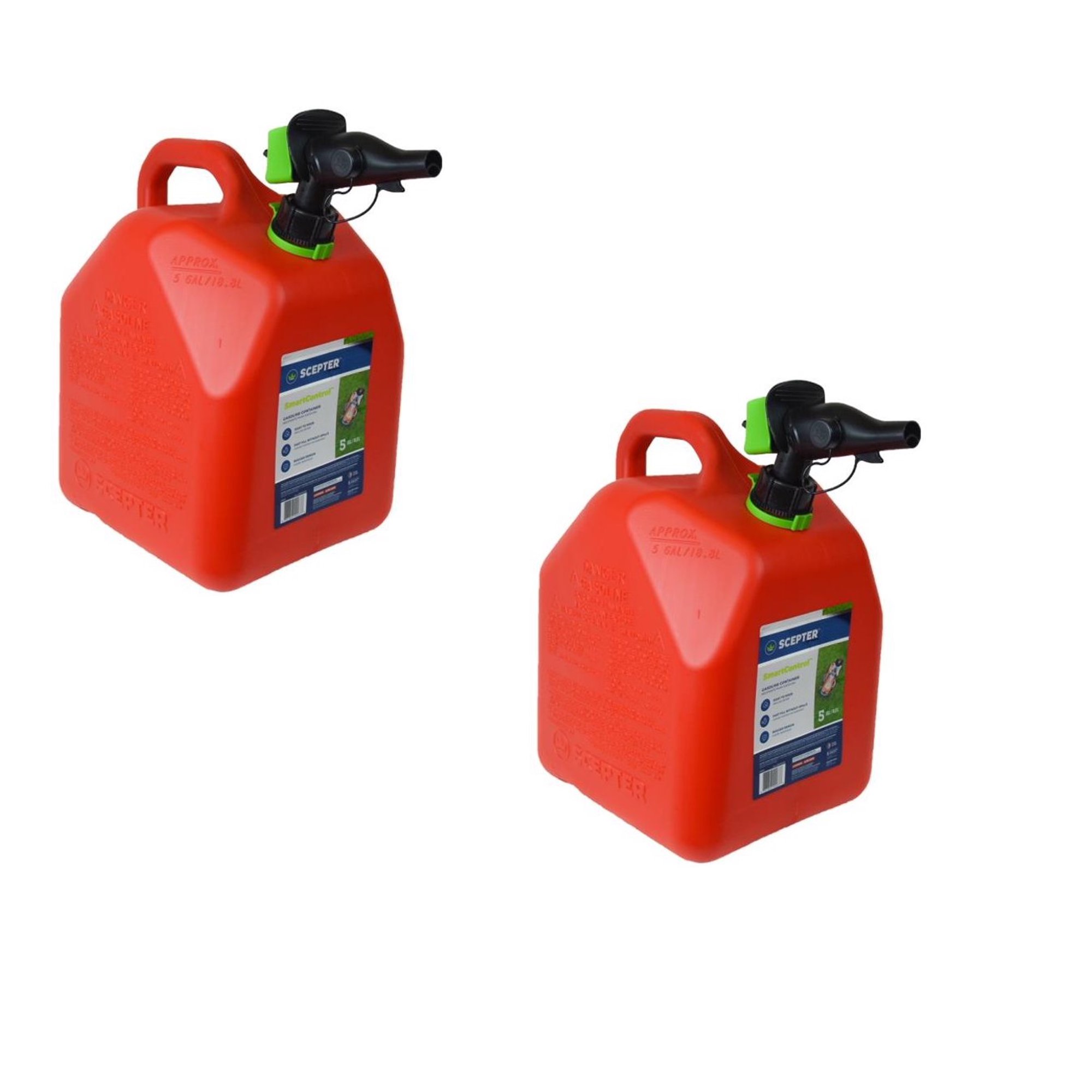 Scepter 5 Gallon Smartcontrol Gas Can Fr1g501 Red 2 Pack Walmart Com Walmart Com