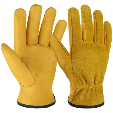 

Leather Work Gloves Tough Cowhide Gardening Gloves Suitable for Wood Cutting/construction/truck Driving/garden/yard Work