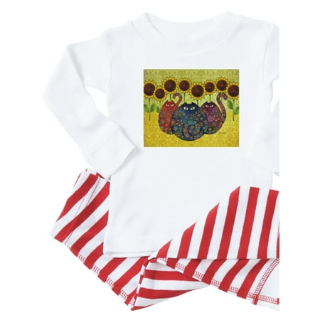 

CafePress - Cats And Sunflowers Pajamas - Toddler Long Sleeve Pajama set