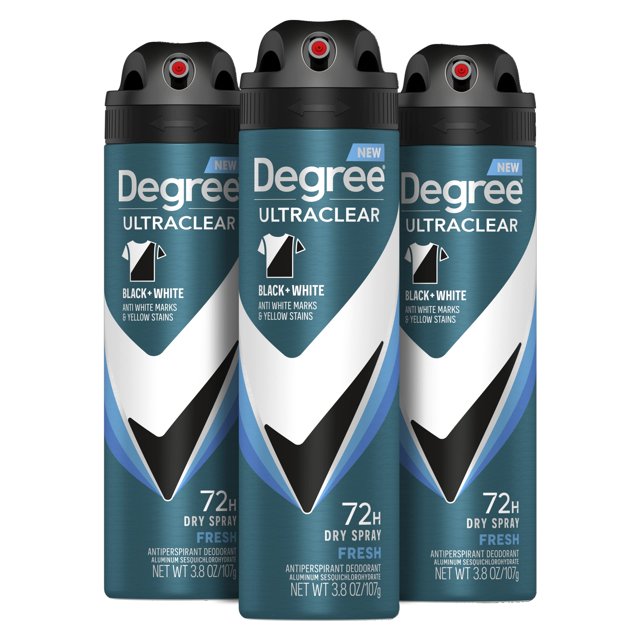 Desodorante en aerosol Degree Men, negro y blanco, 110 ml, paquete de 3