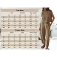 thumbnail image 3 of Short Sleeve Crew Neck Fashion Solid Color Polyester Two Piece Set Of Tops And Pants, 3 of 6