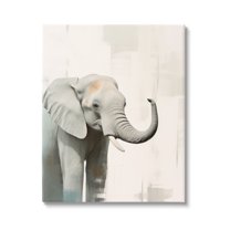 Stupell Industries Grey Modern Elephant Animals & Insects Painting Gallery Wrapped Canvas Art Print Wall Art, 16 x 20