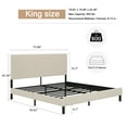 thumbnail image 7 of Miniyam King Size Bed with Hight Upholstered Headboard for Adult, Supports 800 lbs, 7 of 7