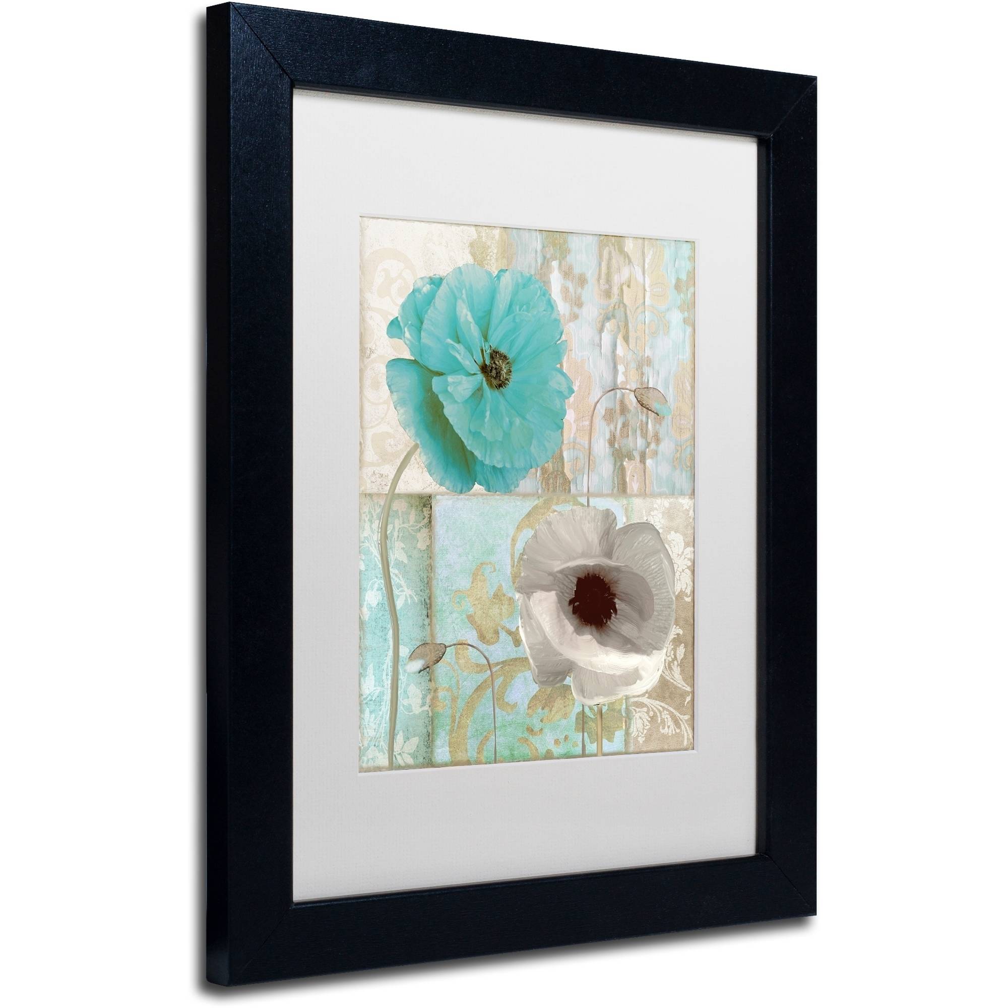 Trademark Fine Art "Beach Poppies II" Canvas Art by Color Bakery White Matte, Black Frame