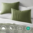 thumbnail image 3 of Regency Heights Cal King Duvet Cover Set, Soft Washed Pleated Duvet Cover Cal King, 3-Piece Bedding Set with Pillow Shams, Olive Green, 3 of 11