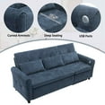 thumbnail image 5 of FFH 82" Sofa Bed, 3 in 1 Convertible Sleeper Sofa with USB Charging Ports, 3 Seater Chenille Sofa with Pull Out Bed and Reversible Recliner, Blue, 5 of 13