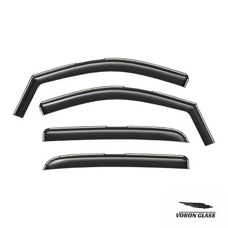 Voron Glass in-Channel Extra Durable Rain Guards for Dodge RAM 2002-2008 MegaCab, Window Deflectors, Vent Window Visors, 4 Pieces - 200691