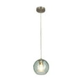 thumbnail image 2 of Catalina Lighting Azura 7.5'' Pendant Light Fixture with Blue Glass Globe Shade for Dining Room, Kitchen Island, Bathroom, Foyer, or Entryway, Brushed Nickel, 2 of 5