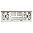 thumbnail image 4 of 93" Modern Farmhouse TV Stand for TVs up to 100", Media Console with Cabinet & Adjustable Storage Shelves, White Entertainment Center, 4 of 6