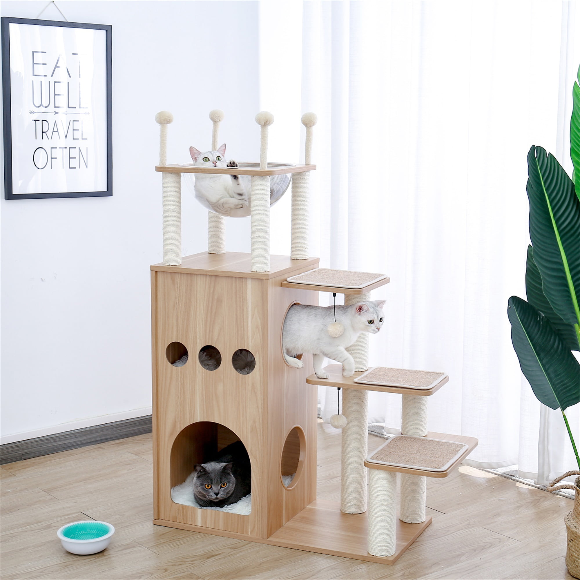 Canddidliike Large Cat Tower Condos with Platform and Pet Hammock for Cat Kittens Canddidliike Large Cat Tower Condos with Platform and Pet Hammock for Cat Kittens