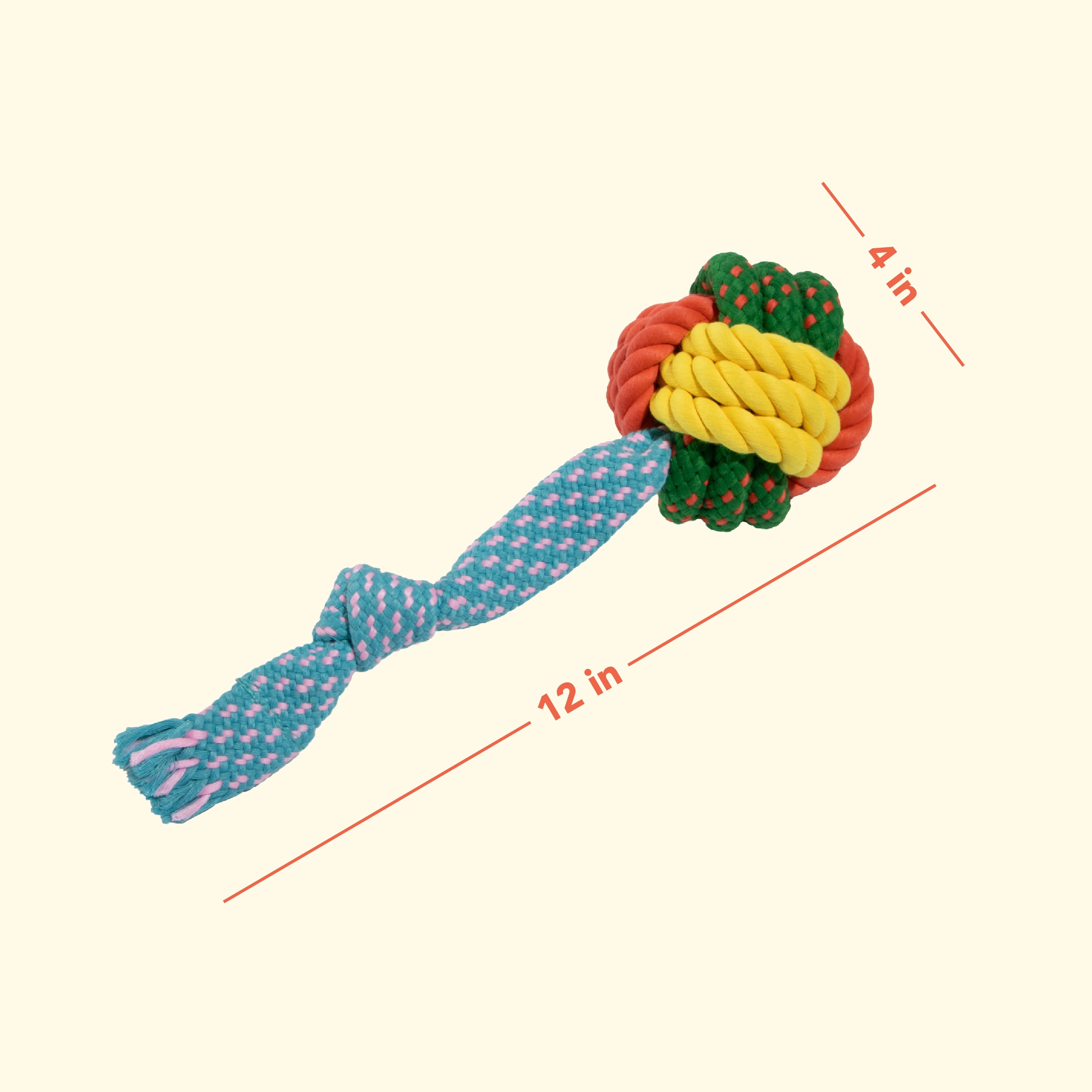 Oodles Durable Knotted Rope Dog Toy Set, Multicolored, Large