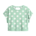 thumbnail image 6 of Kiijoy Girls Polka Dot Cutout Batwing Sleeve Crop Top Workout Tee Active T-Shirt, Sizes 13-14, 6 of 6