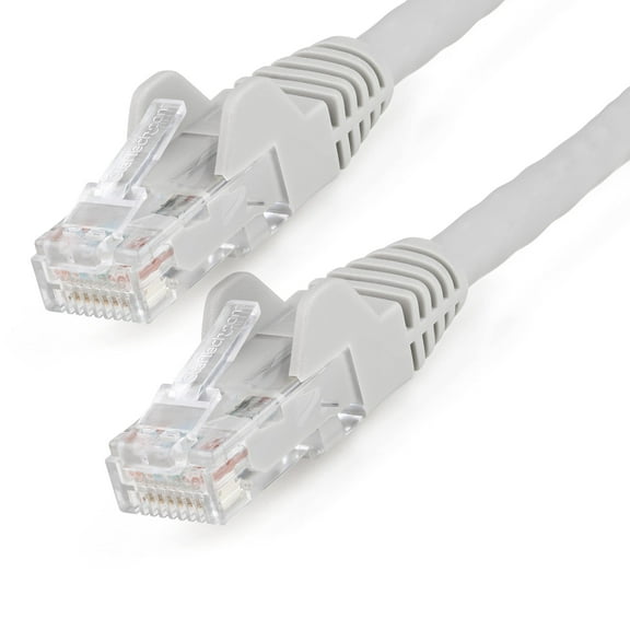 StarTech 2 m LSZH Cat6 Ethernet Cable, 10 Gigabit Snag Less RJ45 100W PoE Network Patch Cord with Strain Relief, UTP, Gray
