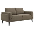 thumbnail image 4 of Benjara Fiza 2pc Living Room Sofa Set, Track Arms, Mitred Accents, Brown, 4 of 9