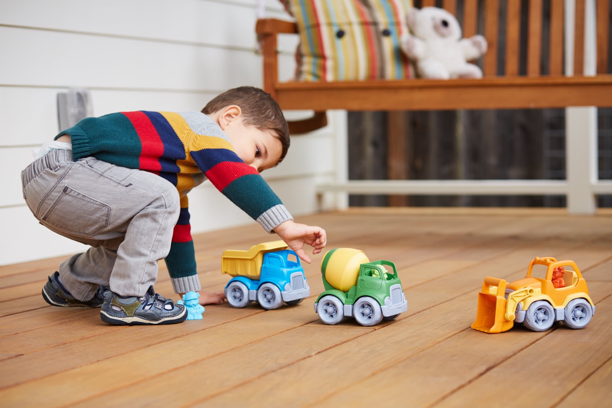 Green Toys - Green and Yellow Mixer Construction Truck