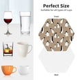 thumbnail image 4 of KLL Drink Coasters Set Hexagon of 4,PU Leather Absorbent Coasters Set Decorative Coffee Cup Coasters Housewarming Gift for Home Decor-Lovely Penguin, 4 of 5