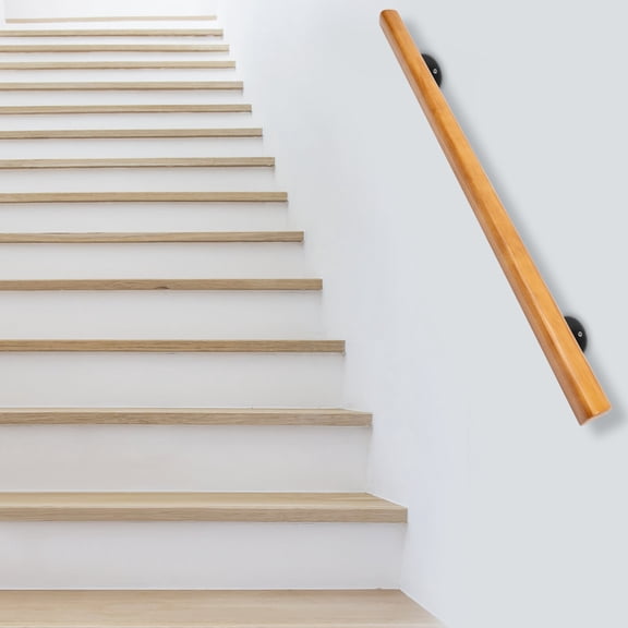 4FT Wall Mounted Wood Staircase Grab Wall Rail Bannister Railing Stair Handrail