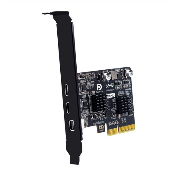 USB-C PCIE Card Type C PCI-Express to USB 3.2 10Gbps+DP1.4 PCI Express Expansion Card to USB3.2 Gen2 for Win/Linux