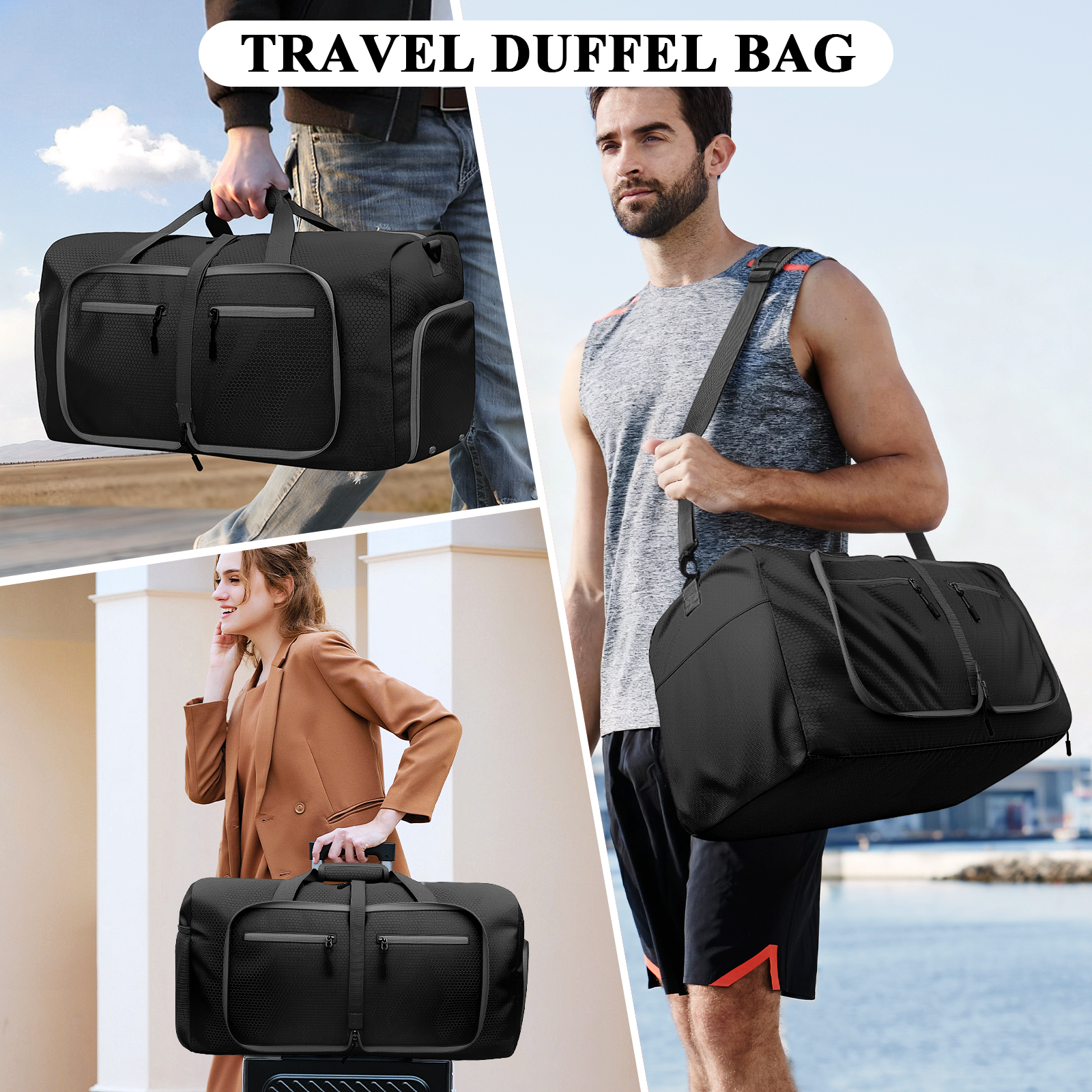 Cshidworld 65L Foldable Duffel Bag Travel Gym Bag photo 7