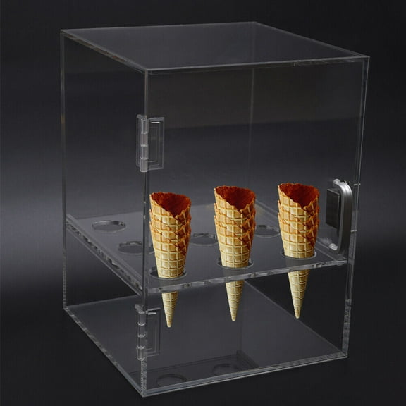 9 Holes Ice Cream Cone Cabinet Transparent Ice Cream Cone Display Cabinet Box