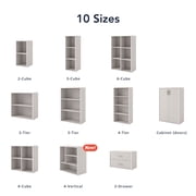 Furniture of America Brooks Stackable 2-Drawer Wood Gray Cabinet