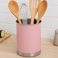 thumbnail image 4 of Creative Home Stainless Steel Tool Crock Utensil Holder, 5" x 5 "x 6.25", Pink, 4 of 12