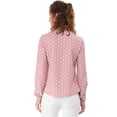 thumbnail image 6 of INSPIRE CHIC Women's Valentine's Day Ruffle Neck Long Sleeve Blouse Shirts XS Pink-Dots, 6 of 9