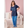 thumbnail image 3 of Dreams & Co. Plus Size Graphic Tee Pure Cotton PJ Set, 3 of 4