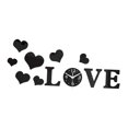 thumbnail image 3 of Reloj de pared con forma de corazón de amor, adhesivo decorativo para pared, arte creativo y silencioso para el hogar. Negro, 3 of 9