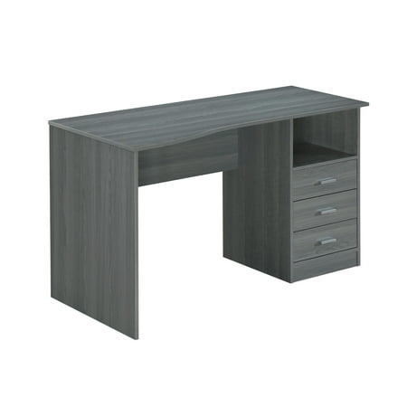 Techni Mobili Classic Computer Desk with Drawers, Gray