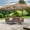 Brown, variant on Autlaycil 6 pcs Patio Furniture Set, 13ft Tiki Patio Umbrella and Base, Beige Wicker Rattan Rocker Loveseat, Swivel Rocking Chairs, Coffee Table