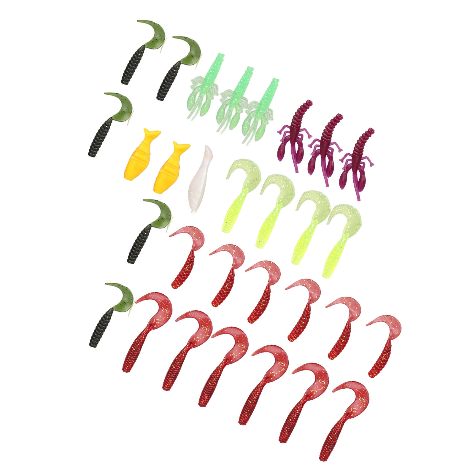 Paddle Tail Swimbaits, Jigs Heads Curly Grub Lures Seven Different Shapes PVC For Saltwater