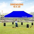 thumbnail image 4 of SereneLife Pop Up Tent Commercial Instant Shelter - Waterproof Polyester Tent with Portable Wheeled Carry Bag and Sand Bag, 10 x 20 ft. (Navy Blue), 4 of 7