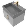 thumbnail image 2 of Amazon 24" Gray Wood Floating Vanity with Gray Top and Gold Trim, 2 of 10