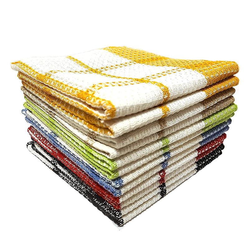 12x12 Inches Homaxy 100% Cotton Waffle Weave Kitchen Dish Cloths Ultra Soft Absorbent Quick Drying Dish Towels 6-Pack Teal
