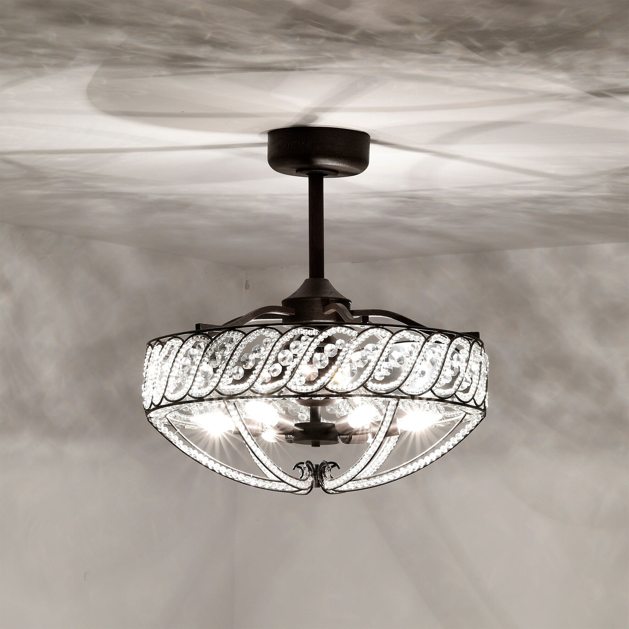 Sandi 24 in. 6-Light Indoor Weathered Dark Grey Finish Ceiling Fan with Light Kit