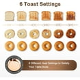 thumbnail image 3 of Tostadora de 4 rebanadas, tostadora de ranuras largas con rejilla para calentar, funciones para bagels, descongelar y recalentar, rejilla para calentar, bandeja para migas, 6 configuraciones de, 3 of 8