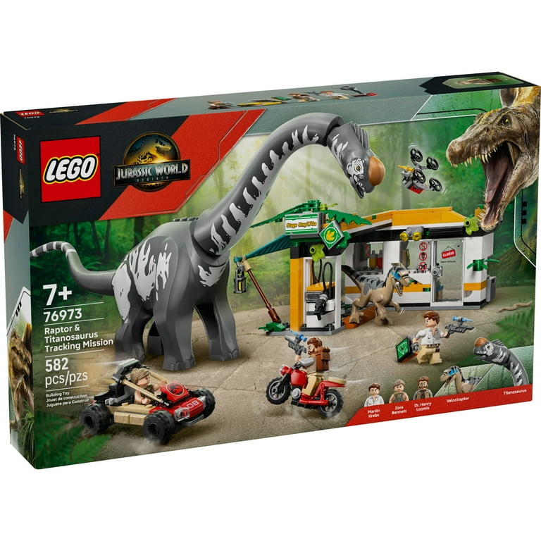 Lego Jurassic World Bootleg Green T Rex LEGO Jurassic World Raptor  Titanosaurus Tracking Mission Kids