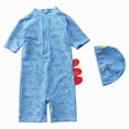 thumbnail image 5 of HCNTES Baby Boy Girl Swimsuit Toddler Checkered Print Half Zip One Piece Bathing Suit Swimsuit Rash Guard Surfing Suit Blue,2-3 Y, 5 of 5