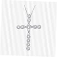 thumbnail image 3 of unbranded Collar De Cruz Con Colgante De Circonia En Aleación Plateada Ajustable Para Mujer Y Sofisticada, 3 of 8