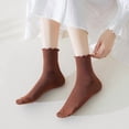 thumbnail image 2 of Women's Ruffle Socks,Casual Cute Ankle Socks Breathable Knit Cotton Soft Frilly Crew Socks for Women 6 Pack, 2 of 8