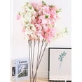 thumbnail image 2 of 1Pc Artificial Cherry Blossom Branches 39.37 Inches Long Stem Spring Peach Flowers for Home Office Wedding Decoration, 2 of 7