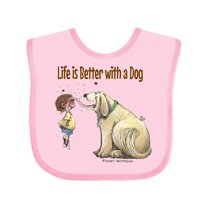 Inktastic Life is Better with a Dog Boys or Girls Baby Bib