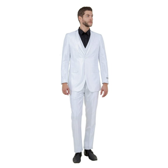 Dk. Taupe Men's Sharskin Slim-Fit 3-Piece Suit